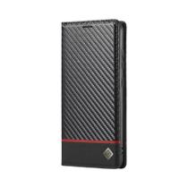Capa Carteira Flip De Couro Com Fibra De Carbono Para Samsung Galaxy Série a A17 A37 A57 A16 A26 A36