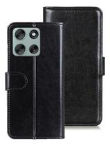 Capa Carteira Flip e Película 3D Para Motorola Moto G86