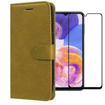 Capa Carteira Flip Para Galaxy A23 + Película Protetora Case Multiuso adequada para Galaxy A23 Capa Carteira Flip Para Galaxy A23 + Película Protetora Case Multiuso adequada para Galaxy A23