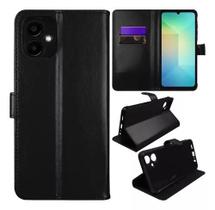 Capa Carteira Flip Preta Para Samsung Galaxy A06