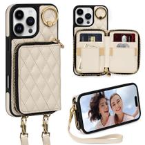 Capa Carteira Keallce para iPhone 16 Pro Max (6,9") - Bege