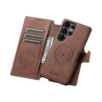 Capa Carteira Magnética De Couro PU Com Carregamento Sem Fio E Suporte Para Cartões Para Samsung