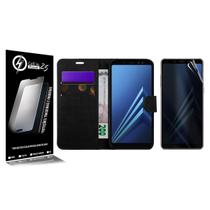 Capa Carteira material sintético Preto + Película De Hydrogel Privacidade Para Galaxy A8 2018 A530 5.6 - Cell In Power25 Capa Carteira material sintético Preto + Película De Hydrogel Privacidade Para Galaxy A8 2018 A530 5.6 - Cell In Power25