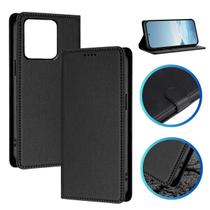 Capa Carteira P/ Motorola Edge 70 Capinha Estojo Protetora Cor:Preto