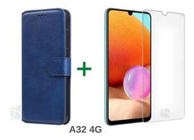 Capa Carteira Para Celular Galaxy A32 4g + Película de Vidro 3D - Otemu