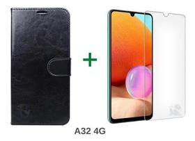 Capa Carteira Para Celular Galaxy A32 4g + Película de Vidro 3D