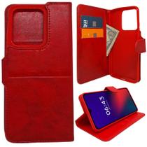 Capa Carteira para Motorola Edge 60 Neo (Tela de 6.36) Capinha Case Cor:Vermelho