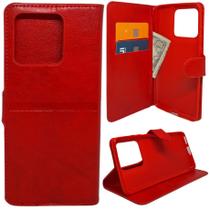 Capa Carteira para Motorola Edge 60 Pro (Tela de 6.7) Capinha Case Cor:Vermelho - Genérico