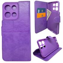 Capa Carteira para Motorola G15 (Tela de 6.72) Capinha Case Cor:Roxo