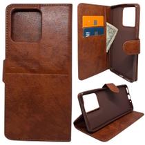 Capa Carteira para Motorola G86 (Tela de 6.67) Capinha Case Cor:Marrom