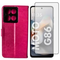 Capa Carteira Para Motorola Moto G56 + Película 3D