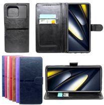 Capa Carteira Para Poco F6 Pro 5g + Pelicula Privacidade
