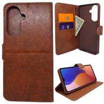 Capa Carteira Para Samsung A57 - Capinha Case Cor:Marrom