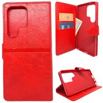 Capa Carteira para Samsung S25 Ultra (Tela de 6.9) Capinha Case Cor:Vermelho