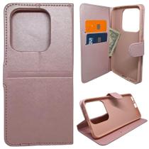 Capa Carteira para Xiaomi Redmi Note 14 5G (Tela de 6.67) Capinha Case Cor:Rose