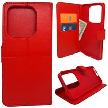 Capa Carteira para Xiaomi Redmi Note 14 5G (Tela de 6.67) Capinha Case Cor:Vermelho Capa Carteira para Xiaomi Redmi Note 14 5G (Tela de 6.67) Capinha Case Cor:Vermelho