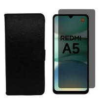 Capa Carteira + Pel. Gel Privativa Compativel Para Redmi A5