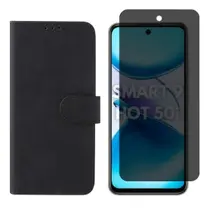 Capa Carteira + Pel. Vidro Privativa Infinix Smart 9/Hot 50i