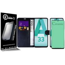 Capa Carteira + Película De CERÂMICA compativel Galaxy A33 5G A336 6.4 - Cell In Power25