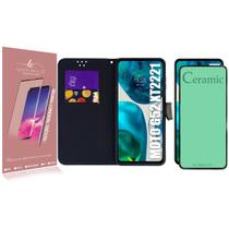 Capa Carteira + Pelicula De CERAMICA Compativel Moto G52 XT2221 6.6 - Luiza Cell25