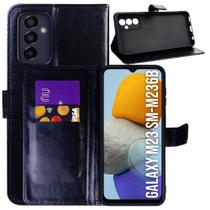 Capa Carteira + Película de Vidro Compativel Para Samsung Galaxy M23 Preta - R&M ACESSORIOS