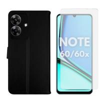 Capa Carteira + Pelicula Hidrogel Para Realme Note 60 / 60x