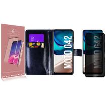 Capa carteira + Película Privacidade Compativel Moto G42 XT2233 6.4 - Luiza Cell25 Capa carteira + Película Privacidade Compativel Moto G42 XT2233 6.4 - Luiza Cell25