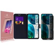 Capa carteira + Película Privacidade P/ Moto G52 XT2221 6.6 - Luiza Cell25