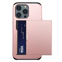 Capa Carteira Porta Cartão Embutido para o iPhone 15 / 15 Pro / 15 Pro Max