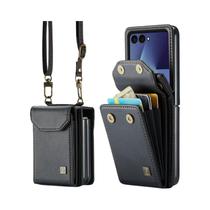 Capa Carteira Premium De Couro Para Samsung Galaxy Z Flip7 Flip6 Flip5 Flip7FE Com Compartimentos