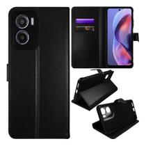 Capa Carteira Preta + Pelicula Vidro 3d Para Motorola G05 Capa Carteira Preta + Pelicula Vidro 3d Para Motorola G05