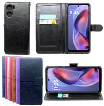 Capa Carteira Proteção Para Moto G05 + Pelicula Privacidade