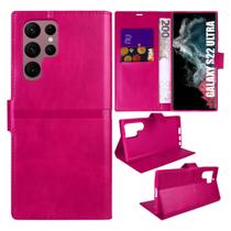 Capa Carteira Rosa Pink + Película De Câmera P/ Galaxy S22 Ultra S908 - Cell in Power25 Capa Carteira Rosa Pink + Película De Câmera P/ Galaxy S22 Ultra S908 - Cell in Power25