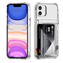 Capa carteira transparente ACANDYA para iPhone 11, resistente a impactos