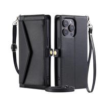 Capa Carteira Transversal De Couro Para iPhone 17/16/15/14/13/12/11 pro Max XS XR SE 8 7 Com Bolso