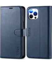 Capa Carteira TUCCH para iPhone 12 Pro Max 5G com Bloqueio RFID - Azul Escuro