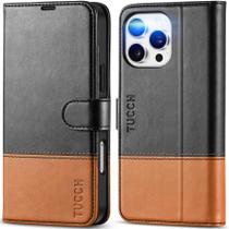 Capa Carteira TUCCH para iPhone 16 Pro Max - Preta com 4 Compartimentos para Cartões