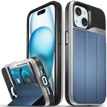 Capa Carteira VENA Commute para iPhone 15 com Suporte para Cartão - Azul Capa Carteira VENA Commute para iPhone 15 com Suporte para Cartão - Azul