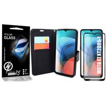 Capa Carteira Vermelha + Pelicula De Vidro 3D Moto E7 6.5 XT2095 - Cell In Power25 Capa Carteira Vermelha + Pelicula De Vidro 3D Moto E7 6.5 XT2095 - Cell In Power25