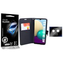 Capa Carteira + Vidro 3d + Pel Camera GALAXY A02 A022 6.5 - Cell In Power25 Capa Carteira + Vidro 3d + Pel Camera GALAXY A02 A022 6.5 - Cell In Power25