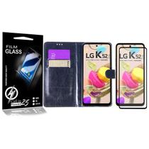 Capa Carteira + Vidro 3d + Pel Camera LG K52 K420BMW 6.6 - Cell In Power25