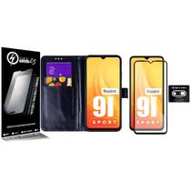 Capa Carteira + Vidro 3d + Película Camera Compatível Redmi 9I Sport 6.53 - Cell In Power25 Capa Carteira + Vidro 3d + Película Camera Compatível Redmi 9I Sport 6.53 - Cell In Power25