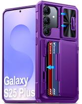 Capa Carteira Vizvera RFID para Samsung Galaxy S25+ Plus - Roxa Capa Carteira Vizvera RFID para Samsung Galaxy S25+ Plus - Roxa