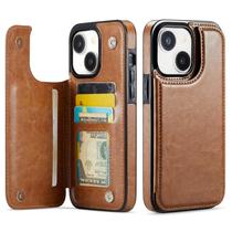 Capa carteira Wefor para iPhone 15 Plus 6,7" em couro PU