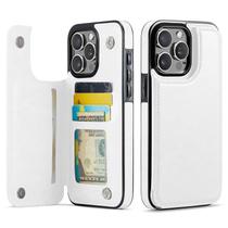 Capa Carteira Wefor para iPhone 15 Pro Max em Couro PU Branco