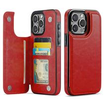 Capa Carteira Wefor para iPhone 15 Pro Max em Couro PU Vermelho