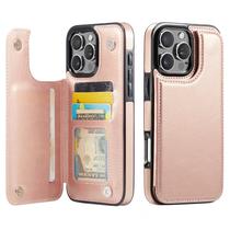 Capa Carteira Wefor para iPhone 16 Pro Max em Couro PU Ouro Rosé Capa Carteira Wefor para iPhone 16 Pro Max em Couro PU Ouro Rosé