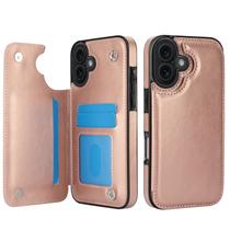Capa Carteira Wefor para iPhone 17 em Couro PU Rose Gold Capa Carteira Wefor para iPhone 17 em Couro PU Rose Gold