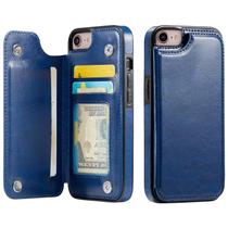 Capa Carteira Wefor para iPhone 7/8 em Couro PU com Suporte, Azul Capa Carteira Wefor para iPhone 7/8 em Couro PU com Suporte, Azul