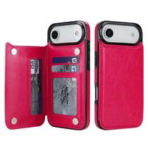 Capa Carteira Wefor para iPhone Air em Couro PU Rosa Vermelho